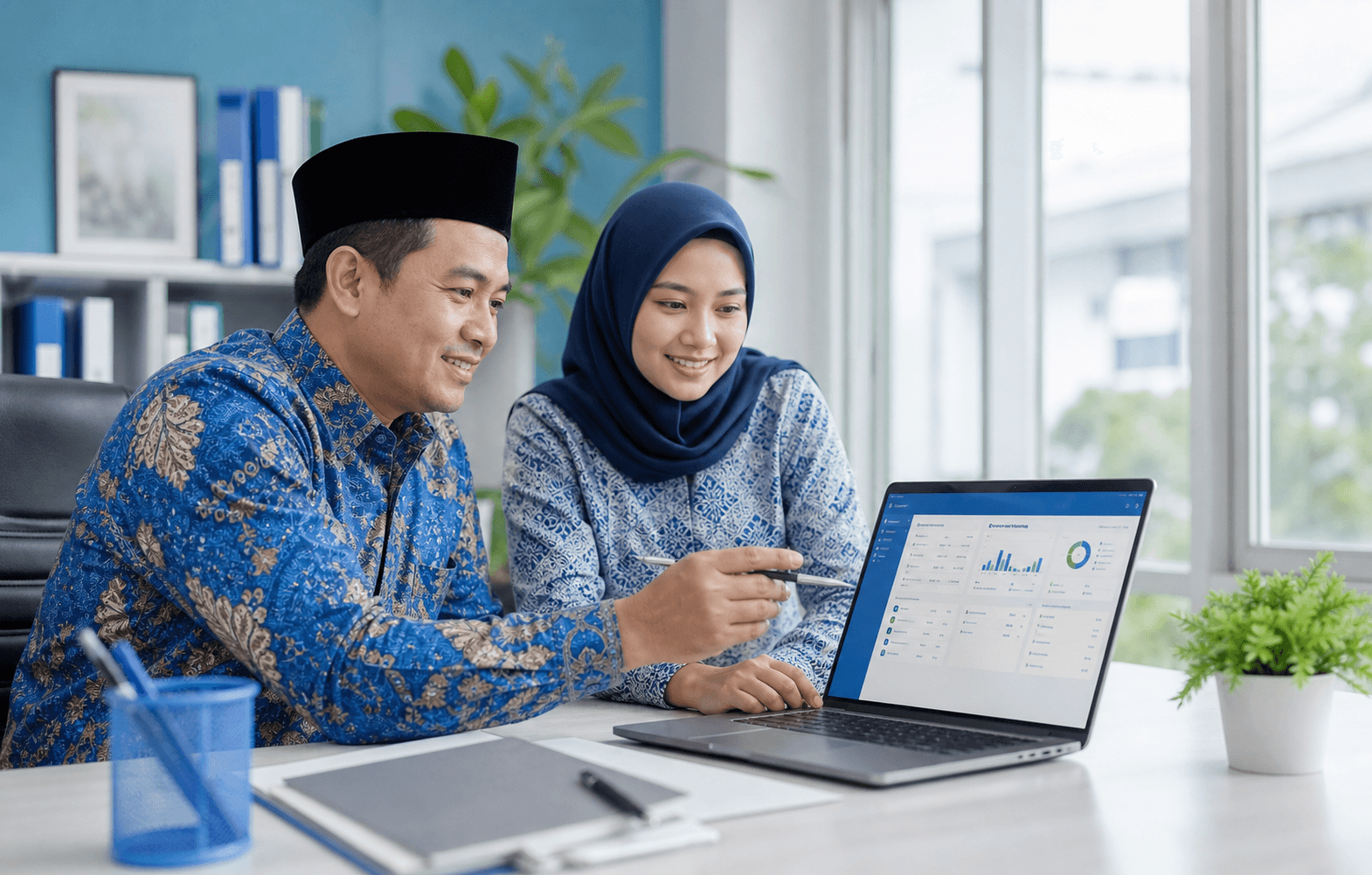 Tim sekolah menggunakan dashboard digital Sentrio